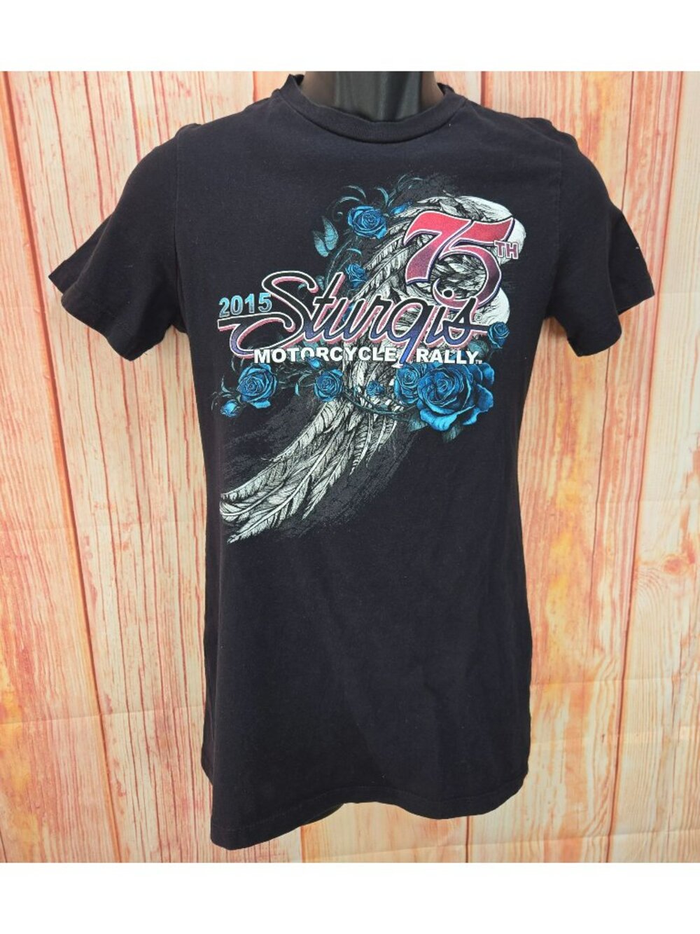 Womens Hot Leathers 2015 Sturgis Motorcycle Rally T-Shirt Medium